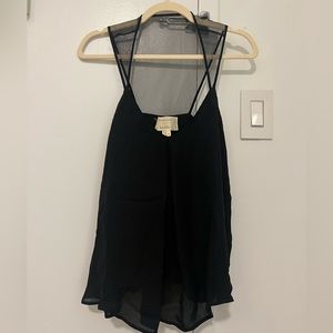 Nicole Miller Artelier Black Sheer 100% Silk Blouse | M